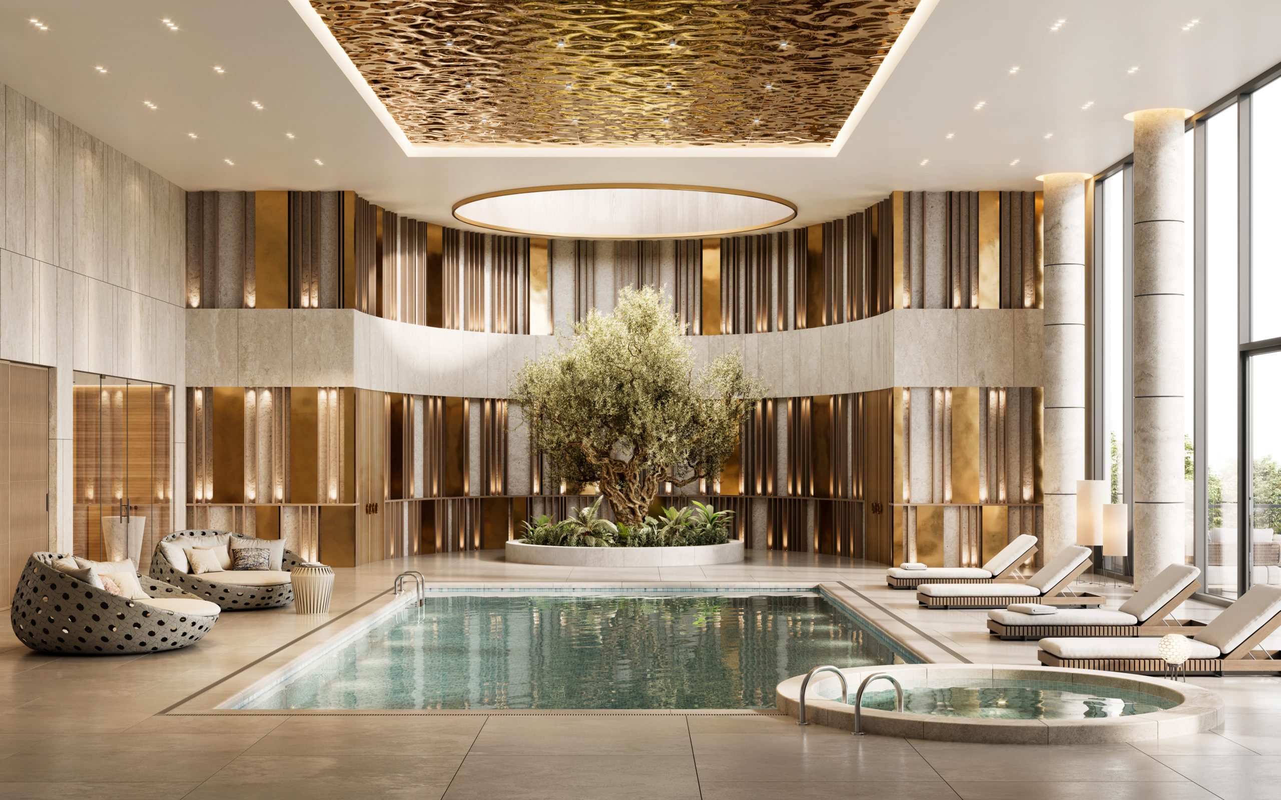 luxury hotel swimming pool